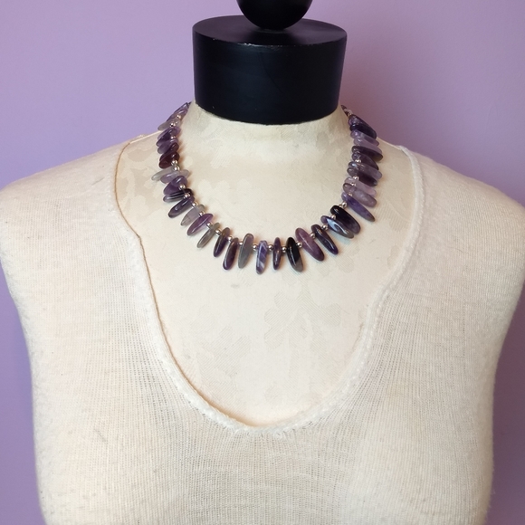 Piece #396 "Common Quartzesy" Amethyst Necklace - Picture 4 of 4